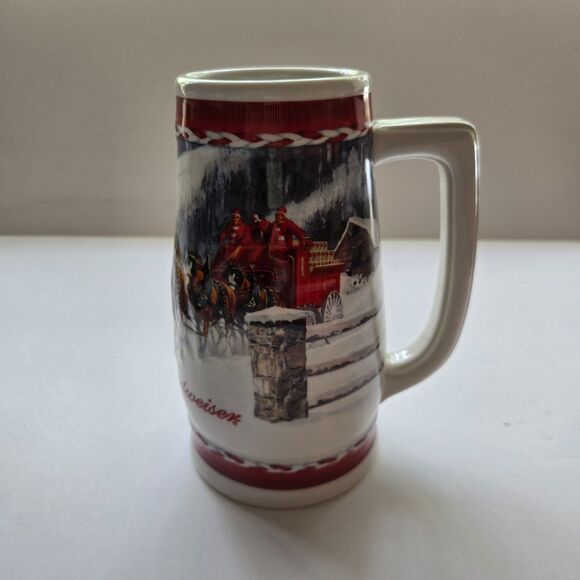 Budweiser Clydesdale Beer Stein Collectible Mugs Holiday Horses Bar Drinkware - Picture 11 of 13